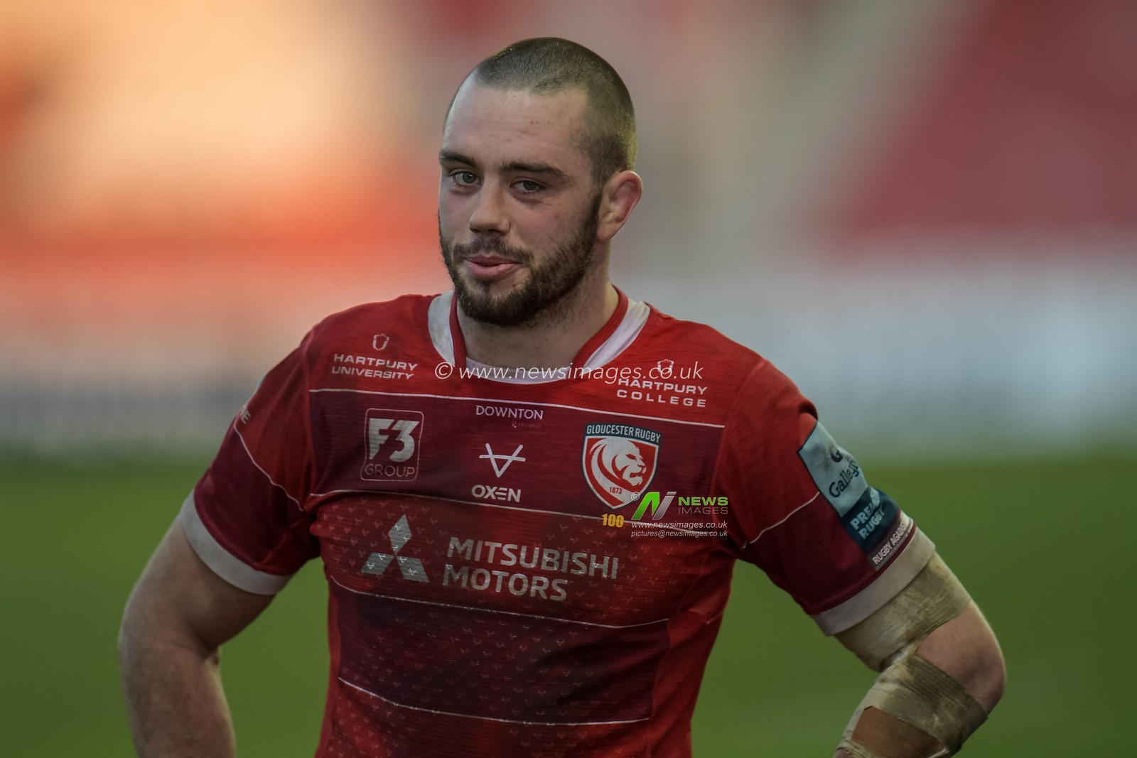 player of the match lewis ludlow #7 of gloucester rugby after the final whistle