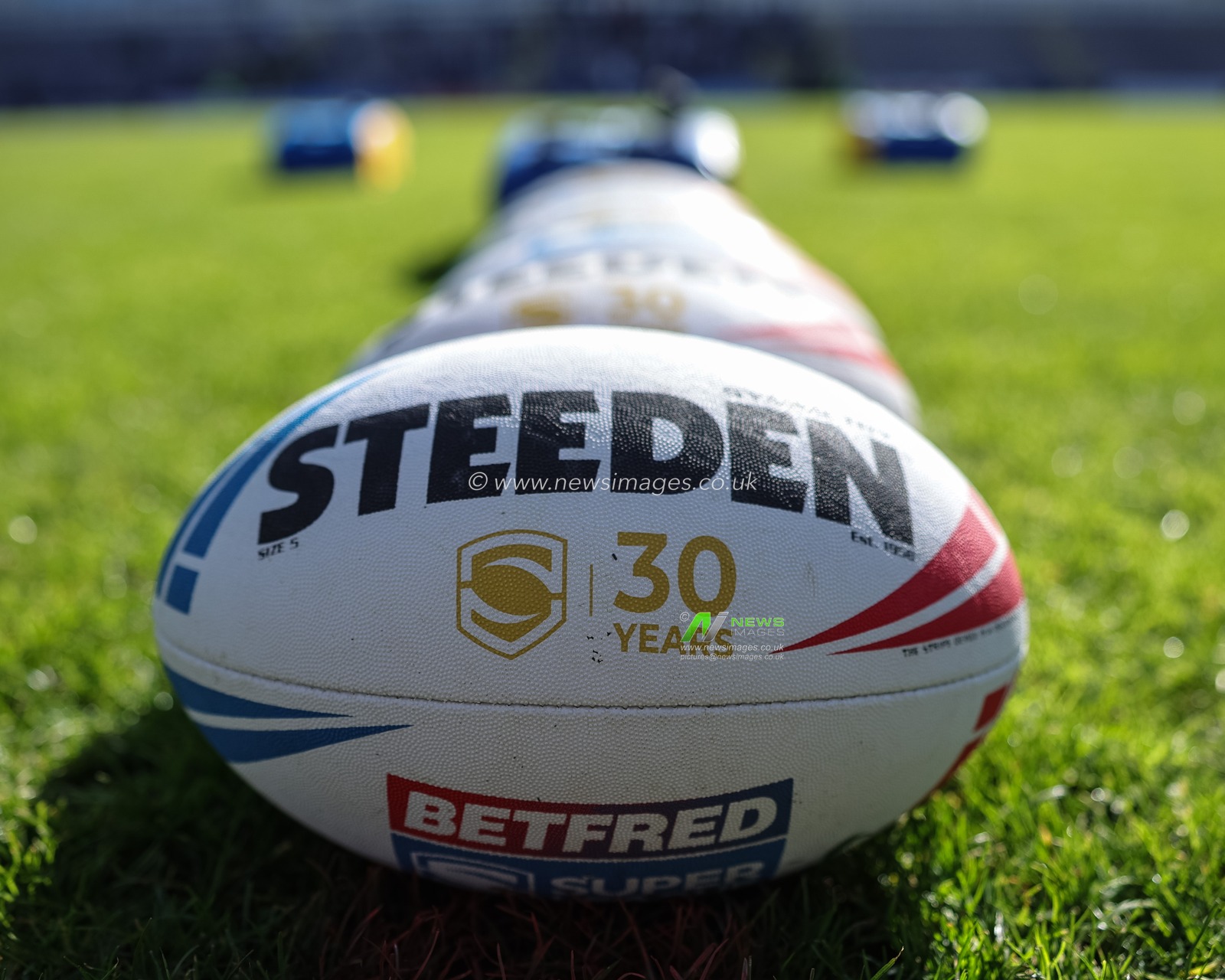Steeden 30 years of Super League match ball during the Betfred Challenge Cup round 4 match Goole Vikings vs Warrington Wolves at The Halliwell Jones Stadium, Warrington, United Kingdom on 14 March 2026

(Photo by Mark Cosgrove/News Images)