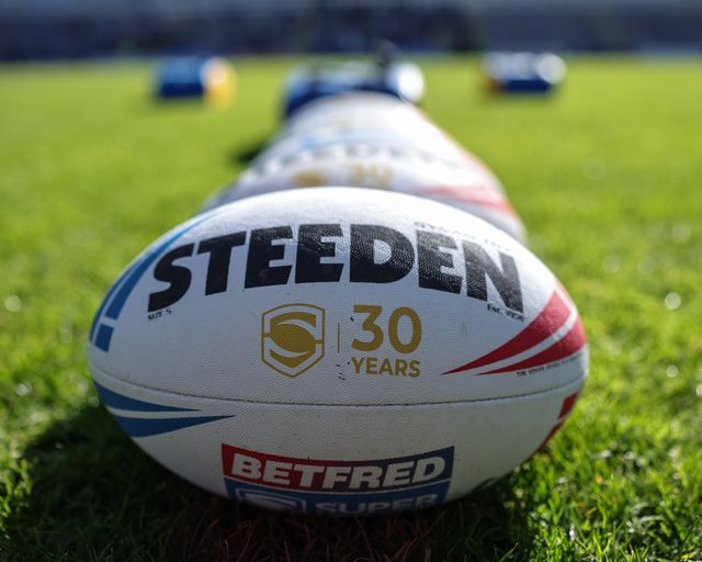 Steeden 30 years of Super League match ball during the Betfred Challenge Cup round 4 match Goole Vikings vs Warrington Wolves at The Halliwell Jones Stadium, Warrington, United Kingdom on 14 March 2026

(Photo by Mark Cosgrove/News Images)