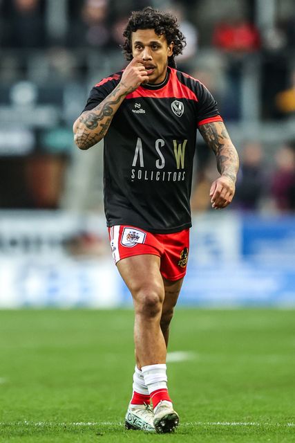 Tristan Sailor of St Helens in the pre-game warm up during the Betfred Super League round 4 match St Helens vs Bradford Bulls at The BrewDog Stadium, St Helens, United Kingdom on 07 March 2026

(Photo by Alfie Cosgrove/News Images)