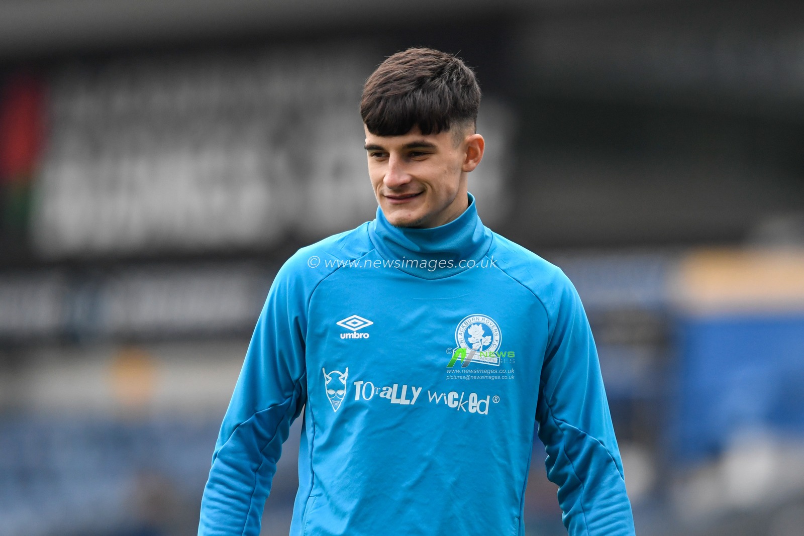 John Buckley #21 of Blackburn Rovers warming up before the game
