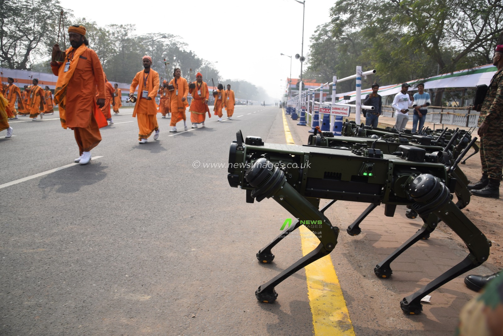 Indian Army  showcases  Robotic Mules  ahead the Final dress rehearsal for the upcoming Republic Day parade in Red Road , Kolkata, India, on January 24, 2025. Indian Army Robotic Mules will also register their presence at the prestigious annual republic day parade for the first time ahead of the Republic Day parade.Pictures by Debajyoti Chakraborty.(Photo: Debajyoti Chakraborty/News Images)
