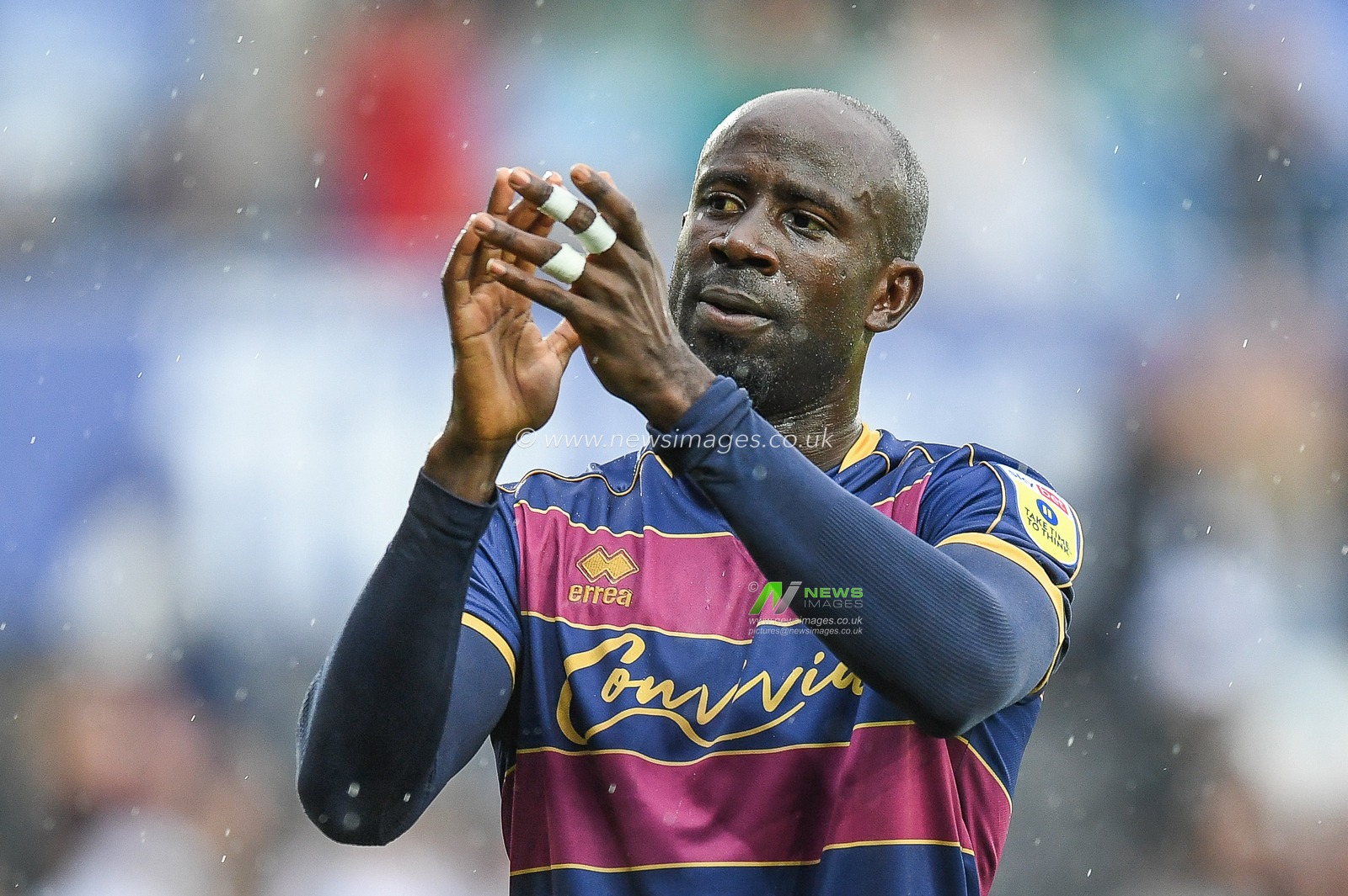 Albert Adomah #37 of QPR Applauds the travelling supporters during the Sky Bet Championship match Swansea City vs Queens Park Rangers at Swansea.com Stadium, Swansea, United Kingdom, 3rd September 2022

(Photo by Mike Jones/News Images)