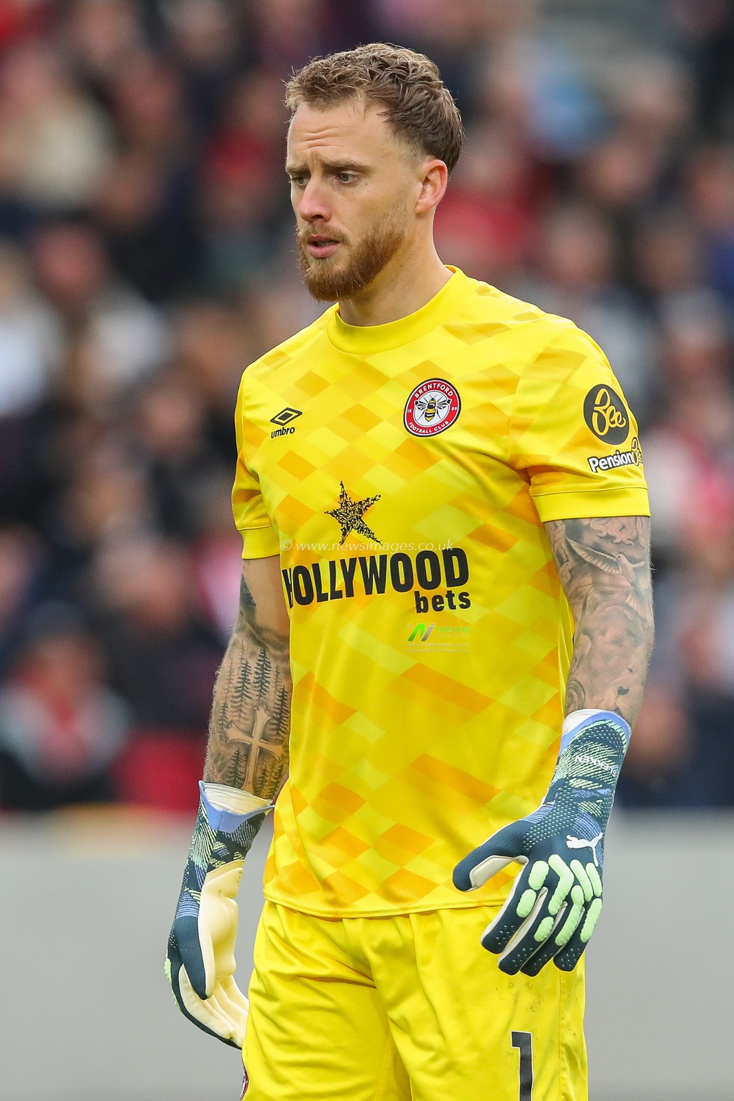 Mark Flekken of Brentford looks on during the Premier League match Brentford vs Ipswich Town at The Gtech Community Stadium, London, United Kingdom, 26th October 2024

(Photo by Izzy Poles/News Images)