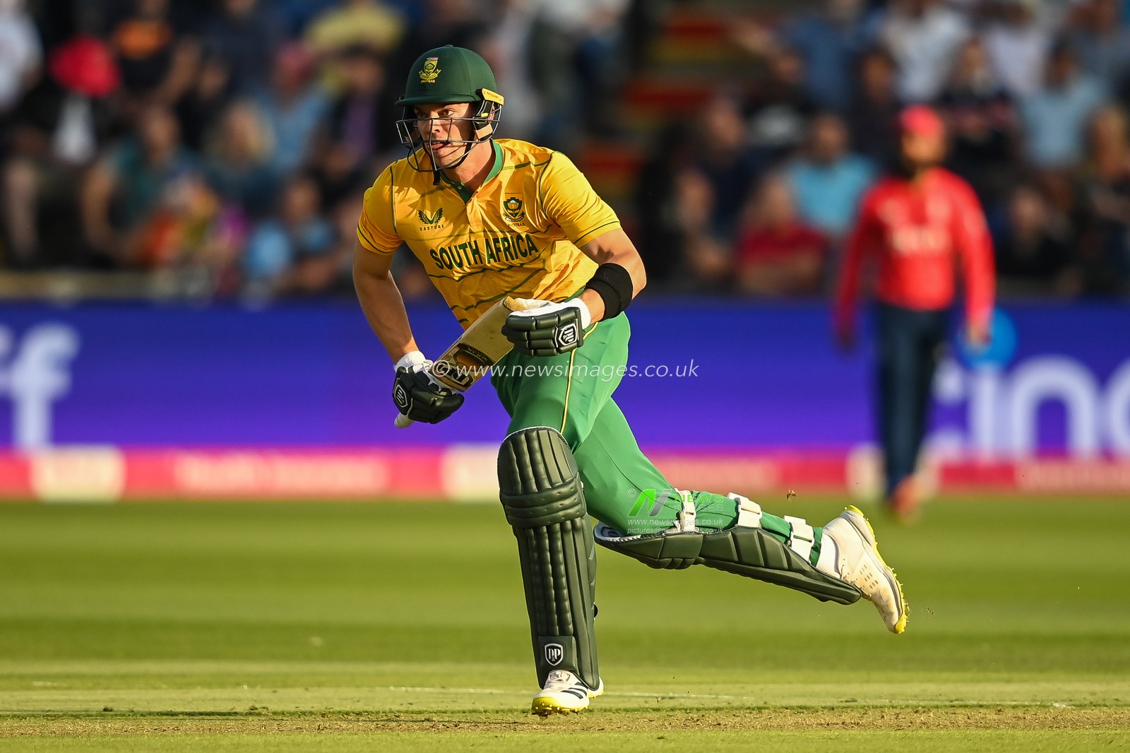 Tristan Stubbs of South Africa runs a single
