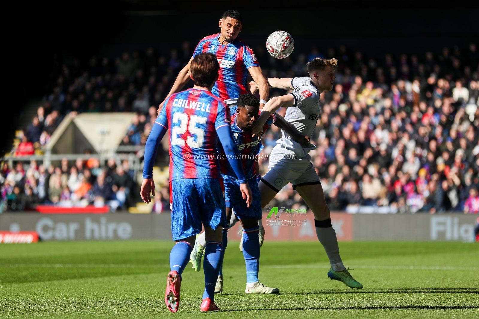 Maxence Lacroix of Crystal Palace heads the ball during the Emirates FA Cup 5th Round match Crystal Palace vs Millwall at Selhurst Park, London, United Kingdom, 1st March 2025

(Photo by Izzy Poles/News Images)
