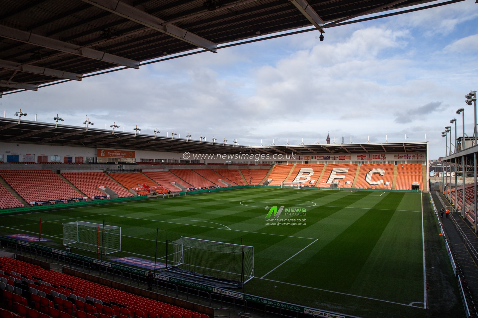 A general view inside of Bloomfield Road, home of Blackpool ahead of the Sky Bet League 1 match Blackpool vs Northampton Town at Bloomfield Road, Blackpool, United Kingdom, 16th November 2024

(Photo by Gareth Evans/News Images)