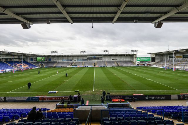 A general view of Halliwell Jones Stadium ahead of the Betfred Super League round 7 match Warrington Wolves vs Leigh Leopards at The Halliwell Jones Stadium, Warrington, United Kingdom on 04 April 2026

(Photo by Alfie Cosgrove/News Images)
