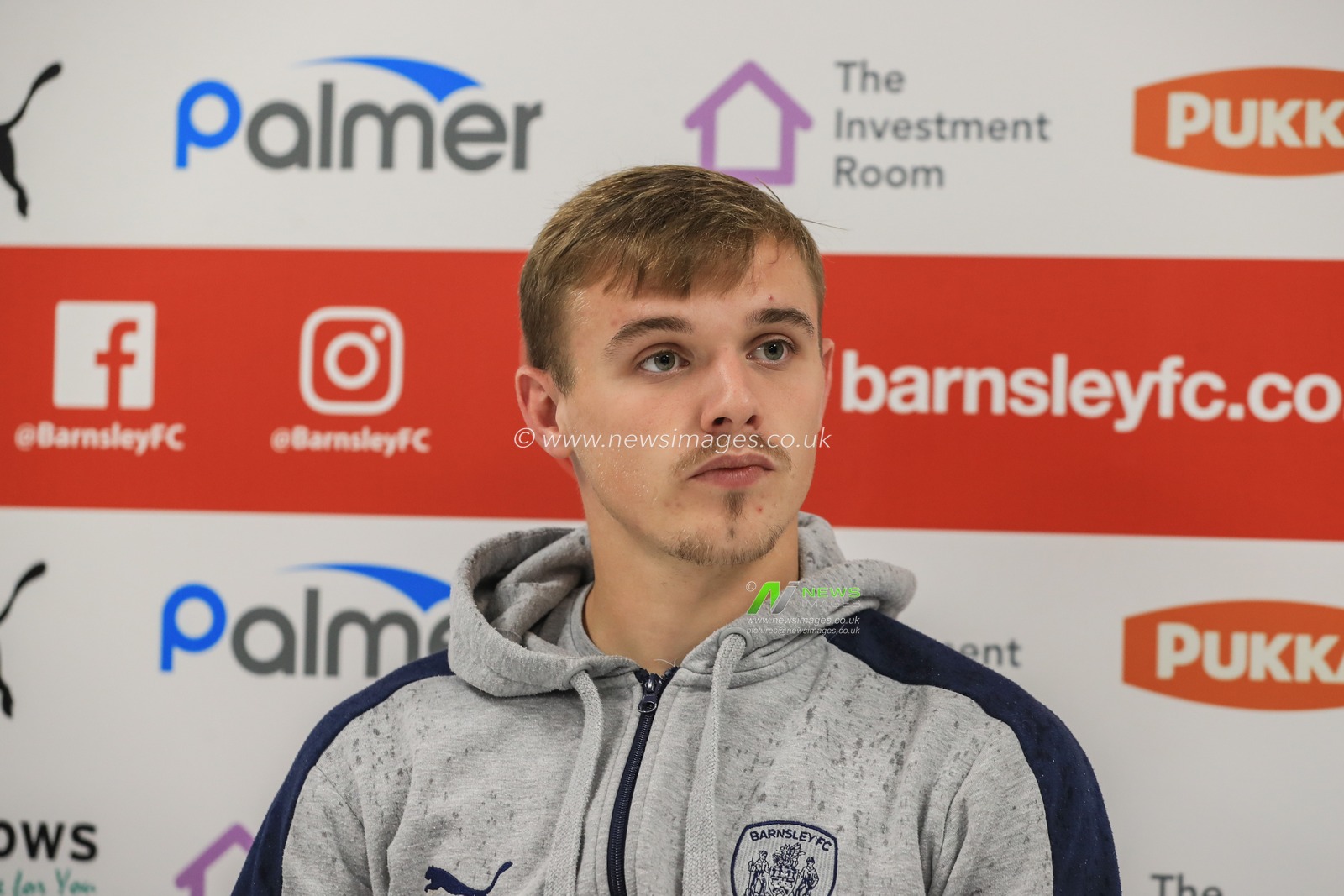1st November 2019, Oakwell, Barnsley, England; Sky Bet Championship, Barnsley v Bristol City : Luke Thomas (16) of Barnsley speaks to the press as Barnsley come back from being 0-2 down to draw 2-2

Credit: Mark Cosgrove/News Images