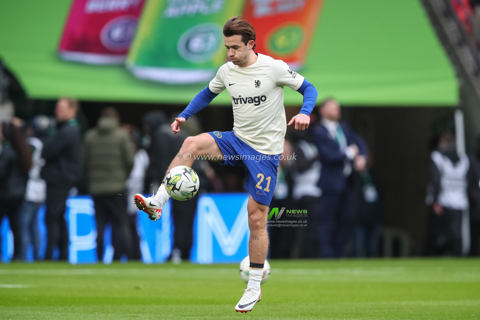 Ben Chilwell of Chelsea in the pregame warmup session during the Carabao Cup Final match Chelsea vs Liverpool at Wembley Stadium, London, United Kingdom, 25th February 2024

(Photo by Gareth Evans/News Images)