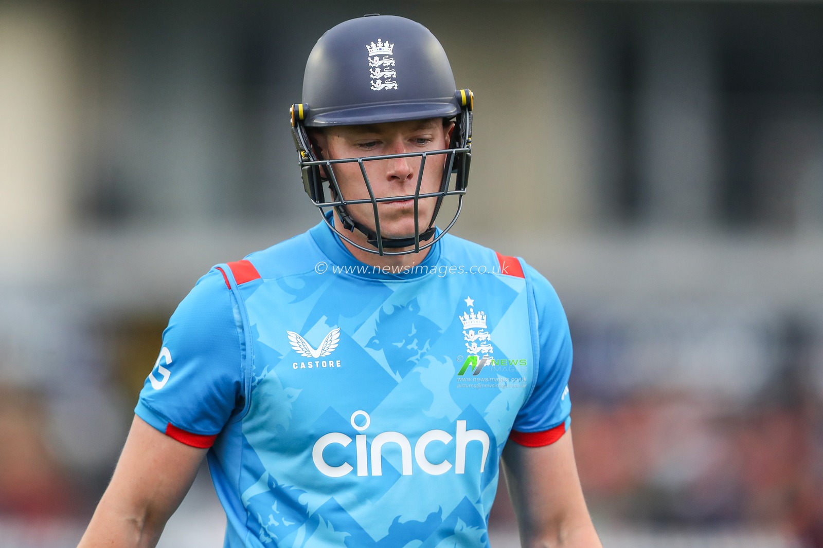 Matthew Potts of England looks dejected as he leaves the pitch after being dismissed during the Fifth Metro Bank One Day International match England vs Australia at Seat Unique Stadium, Bristol, United Kingdom, 29th September 2024

(Photo by Gareth Evans/News Images)
