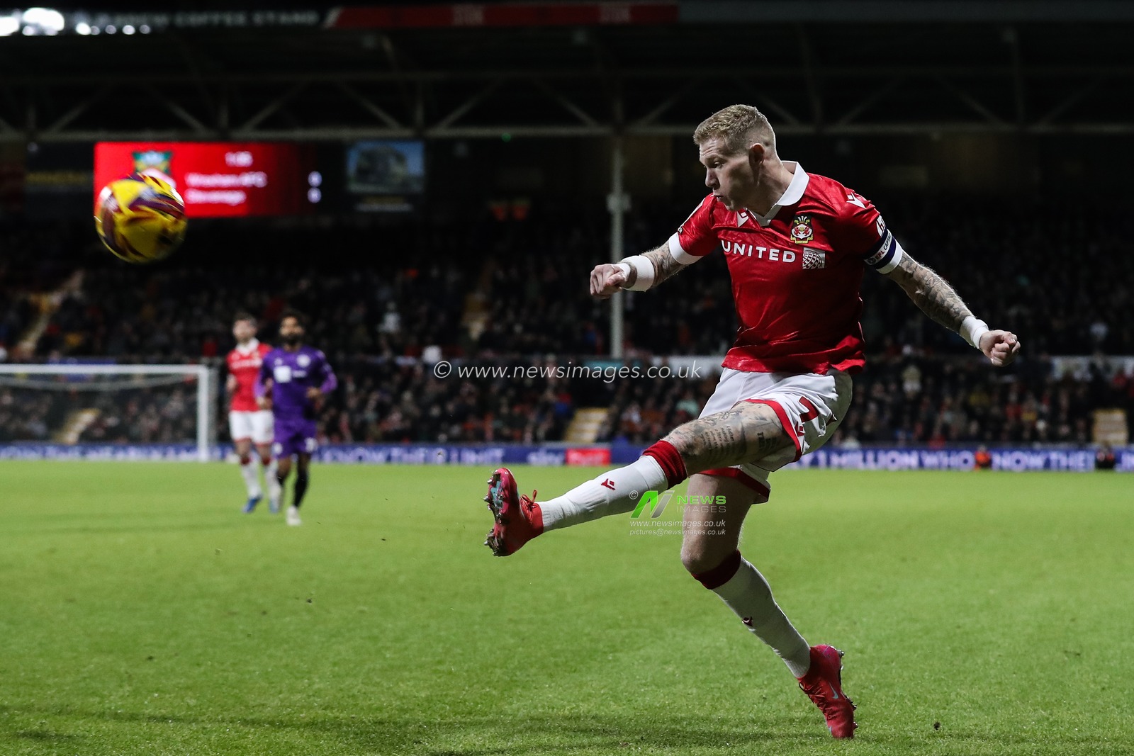 James McClean of Wrexham crosses the ball during the Sky Bet League 1 match Wrexham vs Stevenage at SToK Cae Ras, Wrexham, United Kingdom, 28th January 2025

(Photo by Gareth Evans/News Images)