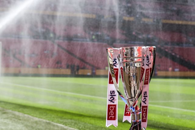 The Sky Bet Championship Playoff Final trophy during the Sky Bet Championship Playoffs Final match Hull City vs Middlesbrough at Wembley Stadium, London, United Kingdom on 23 May 2026

(Photo by Alfie Cosgrove/News Images)