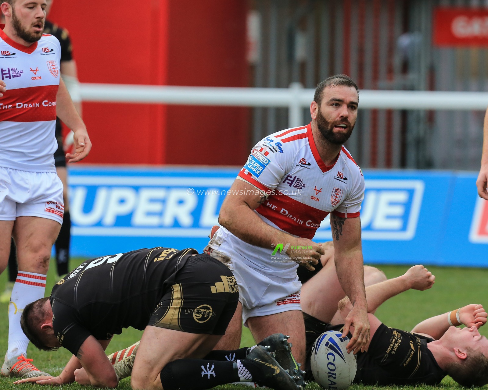 15th March 2020, Hull College Craven Park, Kingston upon Hull, England; Coral Challenge Cup, Round 5, Hull KR v Leigh Centurions : Kane Linnett (4) of Hull KR scores the first Rovers try of the match