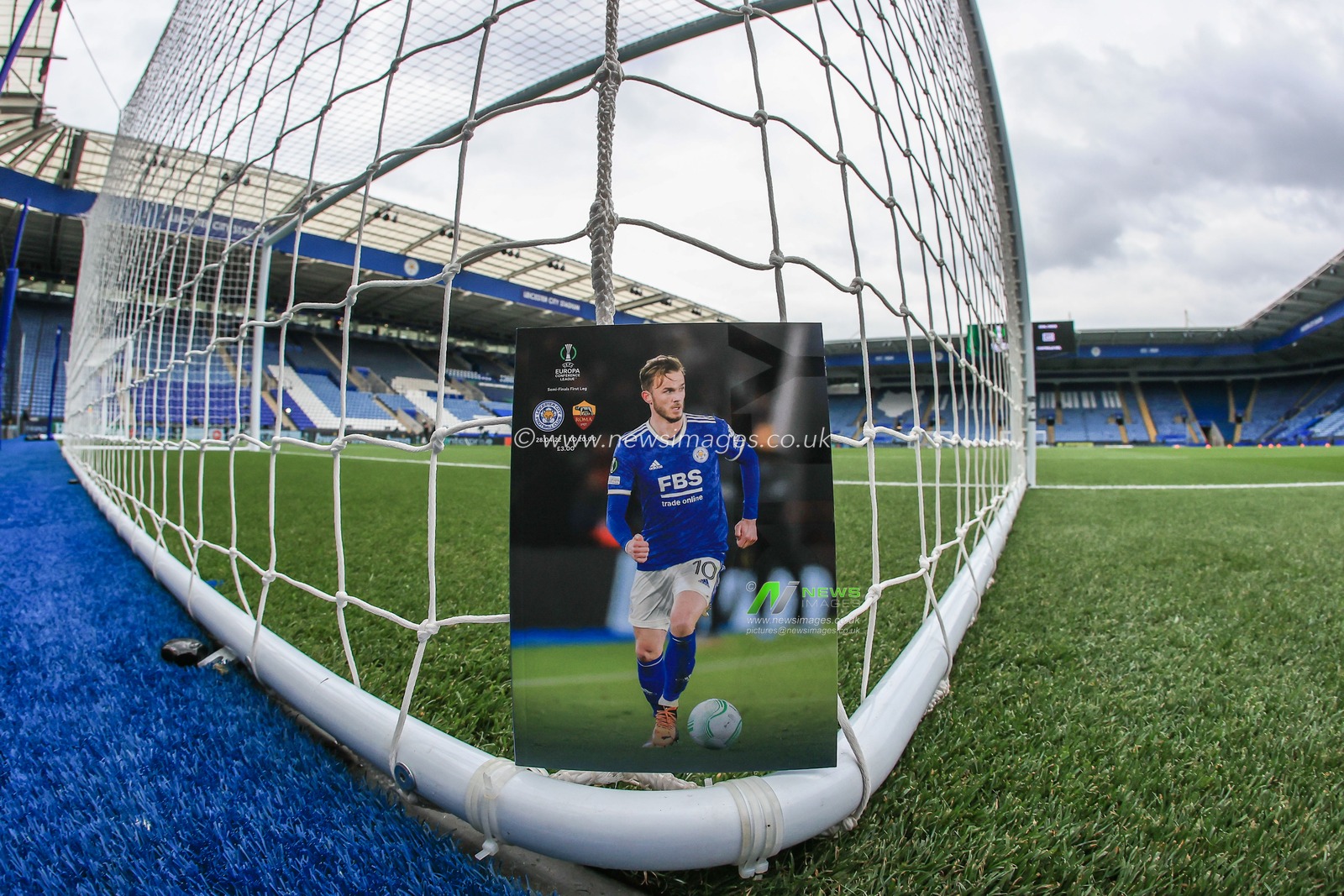General view of King Power Stadium, Home of Leicester City with the match programme
