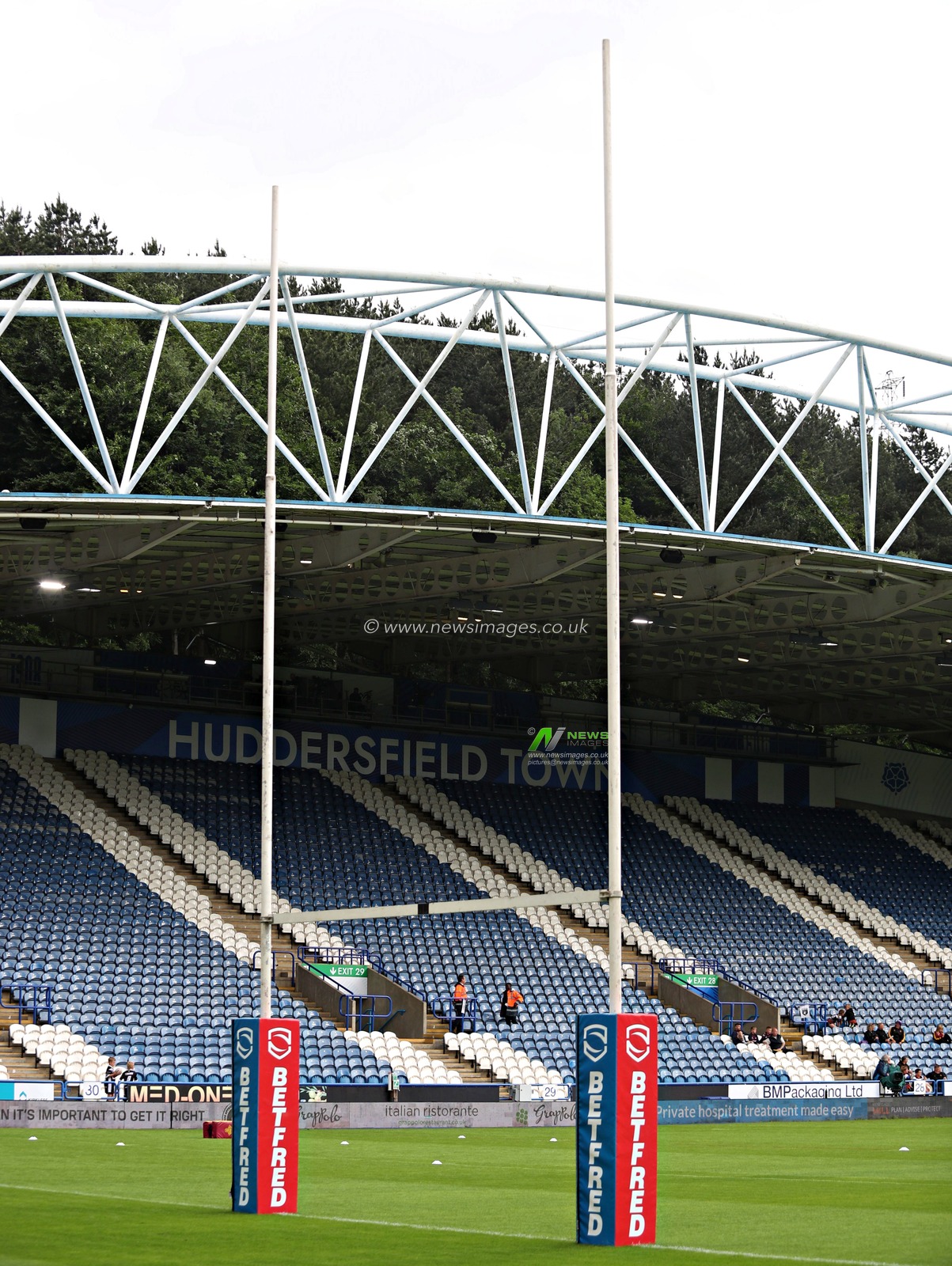 A general view of the John Smith's Stadium before the Betfred Super League Round 13 match Huddersfield Giants vs Leigh Leopards at John Smith's Stadium, Huddersfield, United Kingdom, 29th May 2025(Photo by Sam Eaden/News Images)