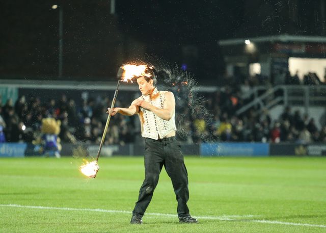 entertainers during the Betfred Super League Round 1 match Wakefield Trinity vs Toulouse Olympique at DIY Kitchens Stadium, Wakefield, United Kingdom on 14 February 2026

(Photo by Richard Bierton/News Images)