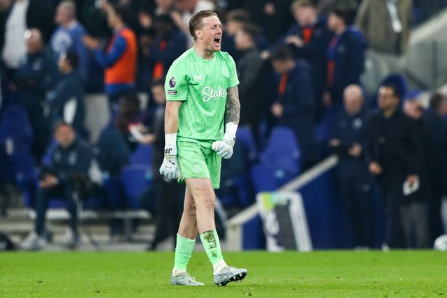 Everton goalkeeper Jordan Pickford celebrates Beto of Everton goal to make it 2-0 during the Premier League match Everton vs Chelsea at Hill Dickinson Stadium, Liverpool, United Kingdom on 21 March 2026

(Photo by Jorge Horsted/News Images)