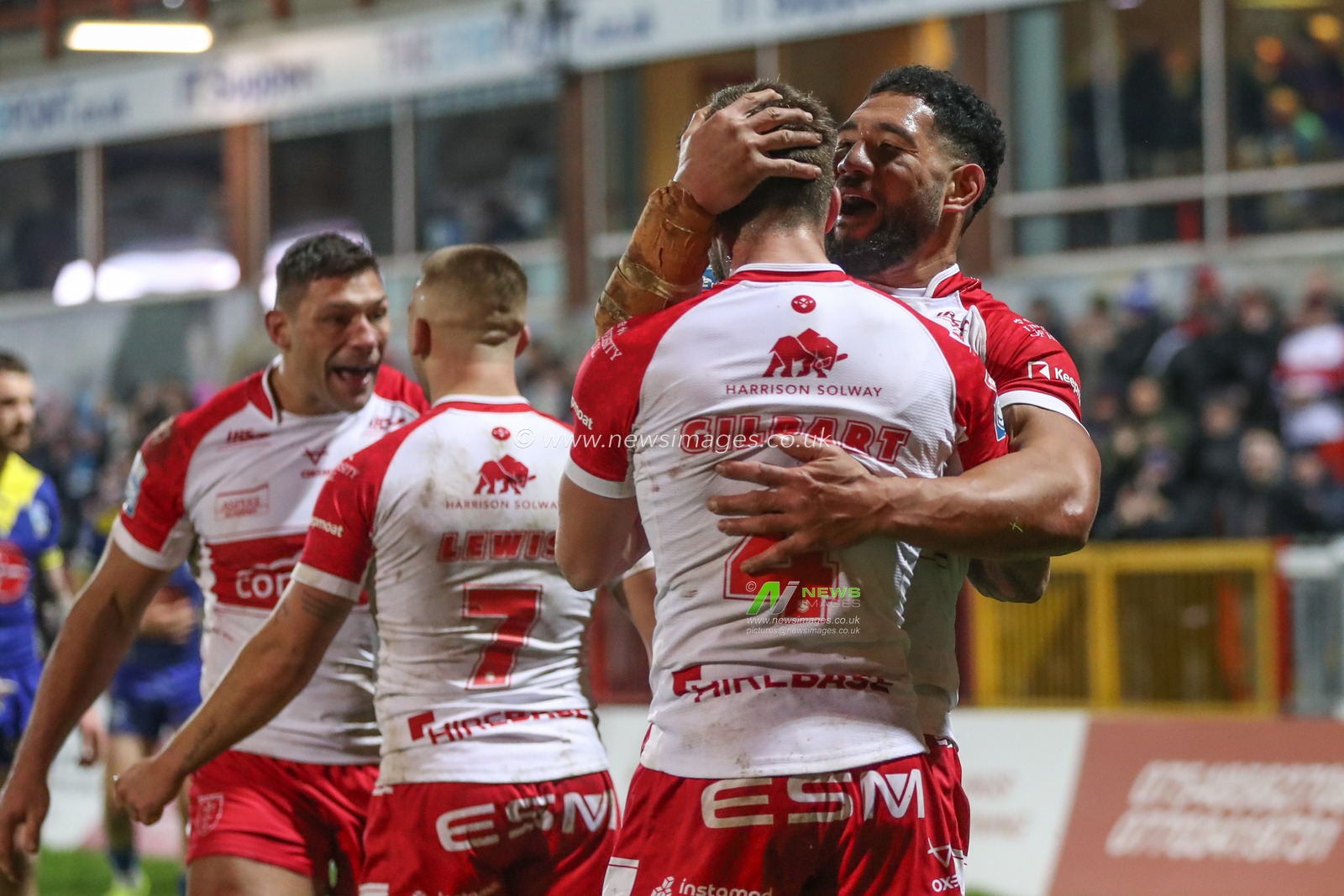 Oliver Gildart of Hull KR celebrates his try during the Betfred Super League Round 4 match Hull KR vs Warrington Wolves at Sewell Group Craven Park, Kingston upon Hull, United Kingdom, 7th March 2024

(Photo by Alfie Cosgrove/News Images)