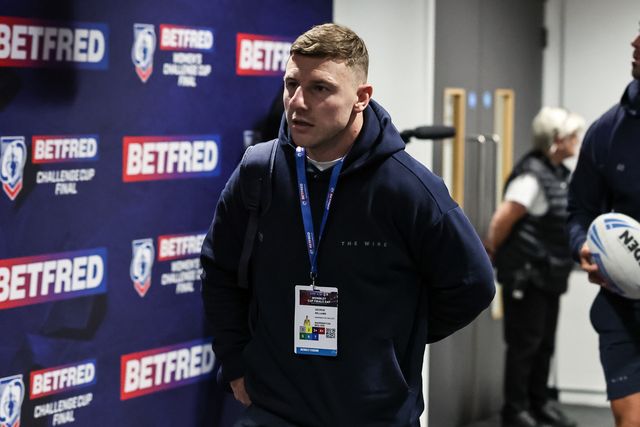George Williams of Warrington Wolves arrives during the Betfred Challenge Cup Final Warrington Wolves vs Hull KR at Wembley Stadium, London, United Kingdom, 7th June 2025

(Photo by Mark Cosgrove/News Images)