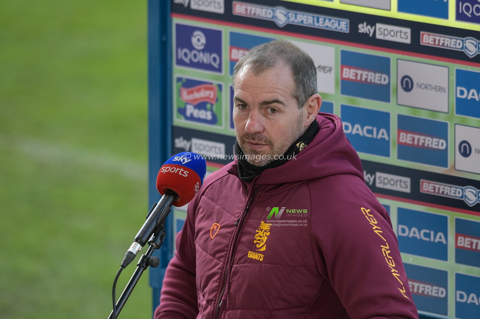 Ian Watson Head Coach of Huddersfield Giants during the post game interview