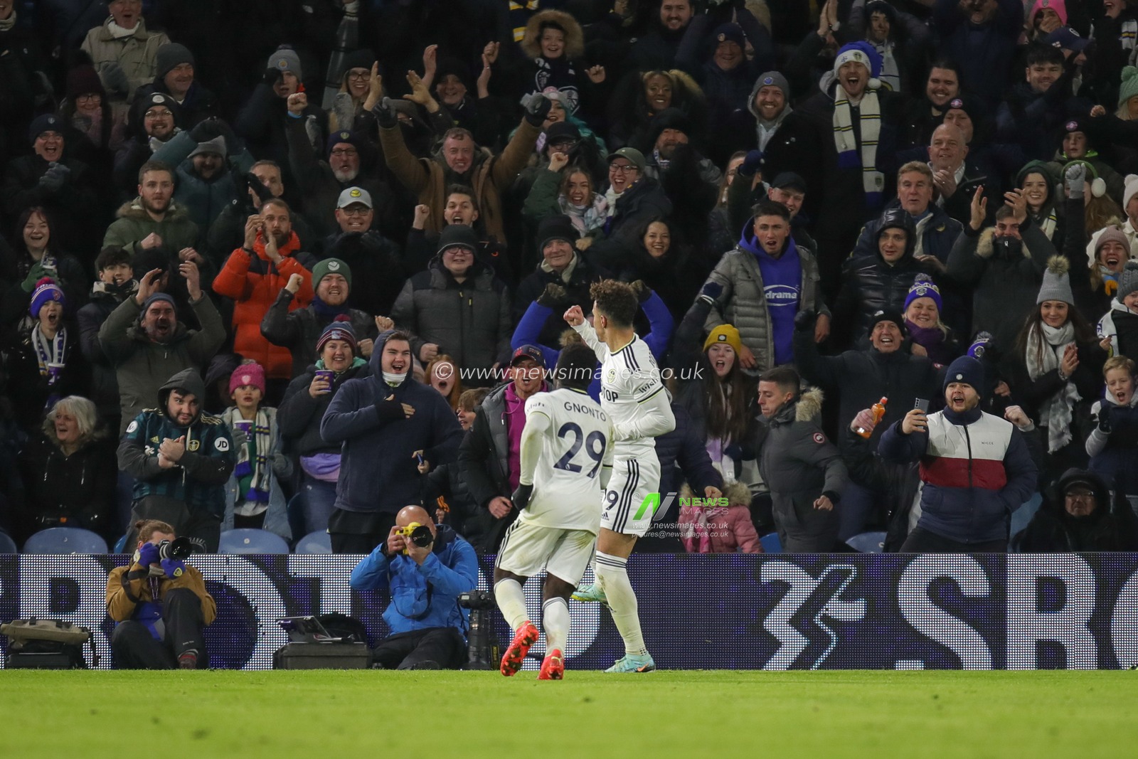 Rodrigo Moreno #19 of Leeds United celebrates his goal to make it 2-1 during the Mid season friendly match Leeds United vs Real Sociedad at Elland Road, Leeds, United Kingdom, 16th December 2022

(Photo by James Heaton/News Images)