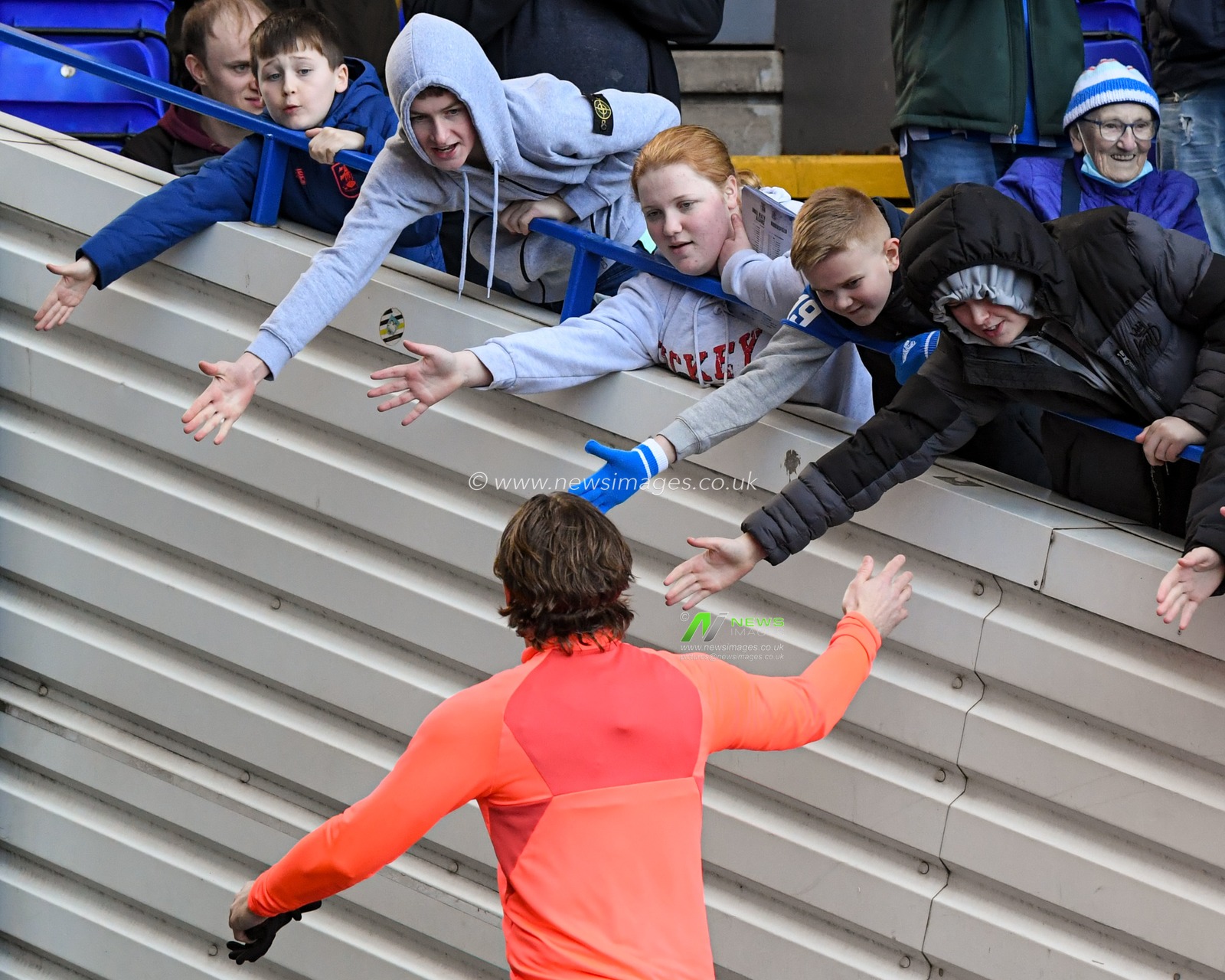 Some young Huddersfield Town fans meet Danny Ward #25 of Huddersfield Town