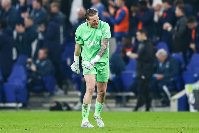Everton goalkeeper Jordan Pickford celebrates Beto of Everton goal to make it 2-0 during the Premier League match Everton vs Chelsea at Hill Dickinson Stadium, Liverpool, United Kingdom on 21 March 2026

(Photo by Jorge Horsted/News Images)