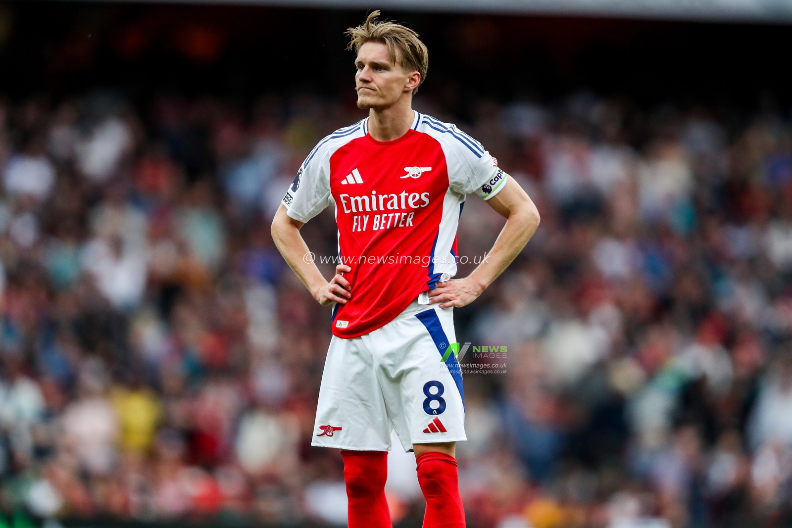 Martin Odegaard of Arsenal reacts during the Premier League match Arsenal vs Bournemouth at Emirates Stadium, London, United Kingdom, 3rd May 2025

(Photo by Izzy Poles/News Images)
