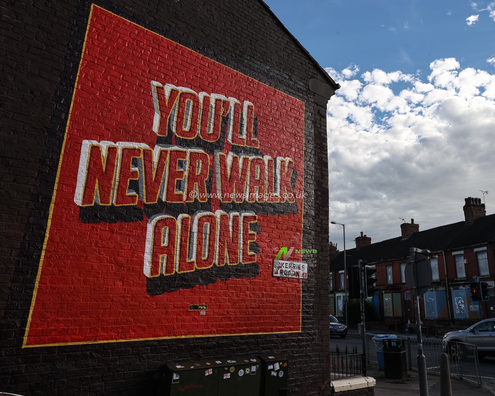 You’ll Never Walk Alone mural during the UEFA Champions League, League Stage Liverpool vs Atletico Madrid at Anfield, Liverpool, United Kingdom, 17th September 2025

(Photo by Alfie Cosgrove/News Images)