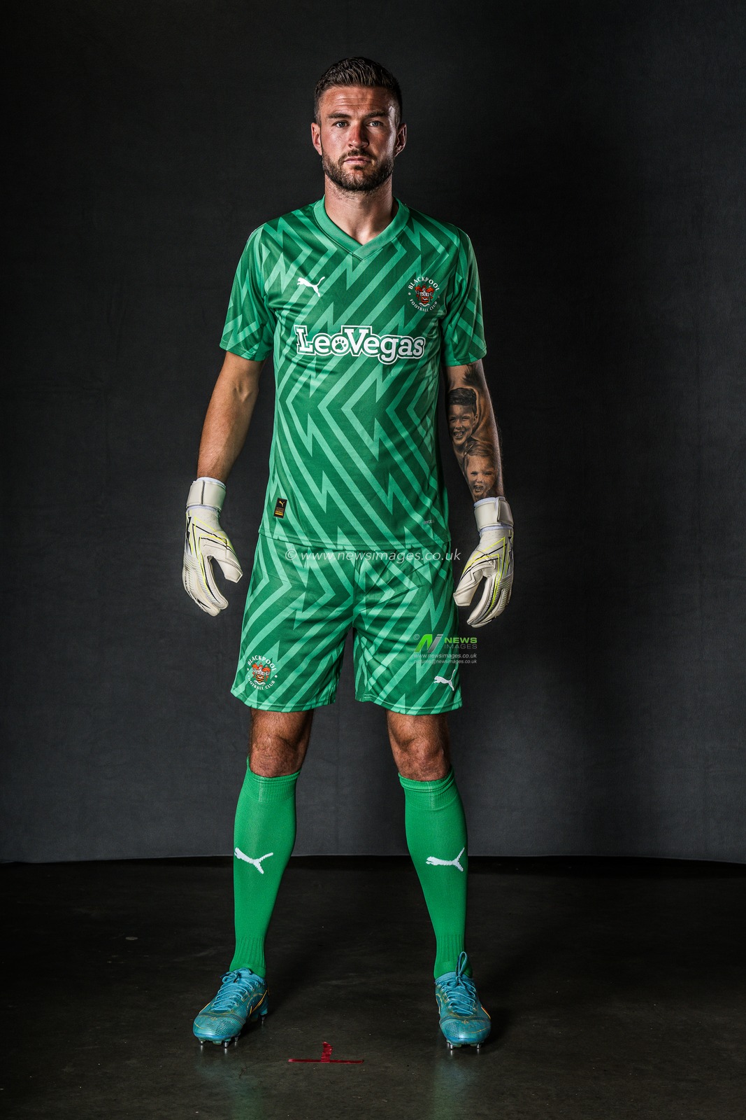 Blackpool Away kit Photoshoot at Bloomfield Road, Blackpool, United Kingdom, 18th July 2023

(Photo by Craig Thomas/News Images)