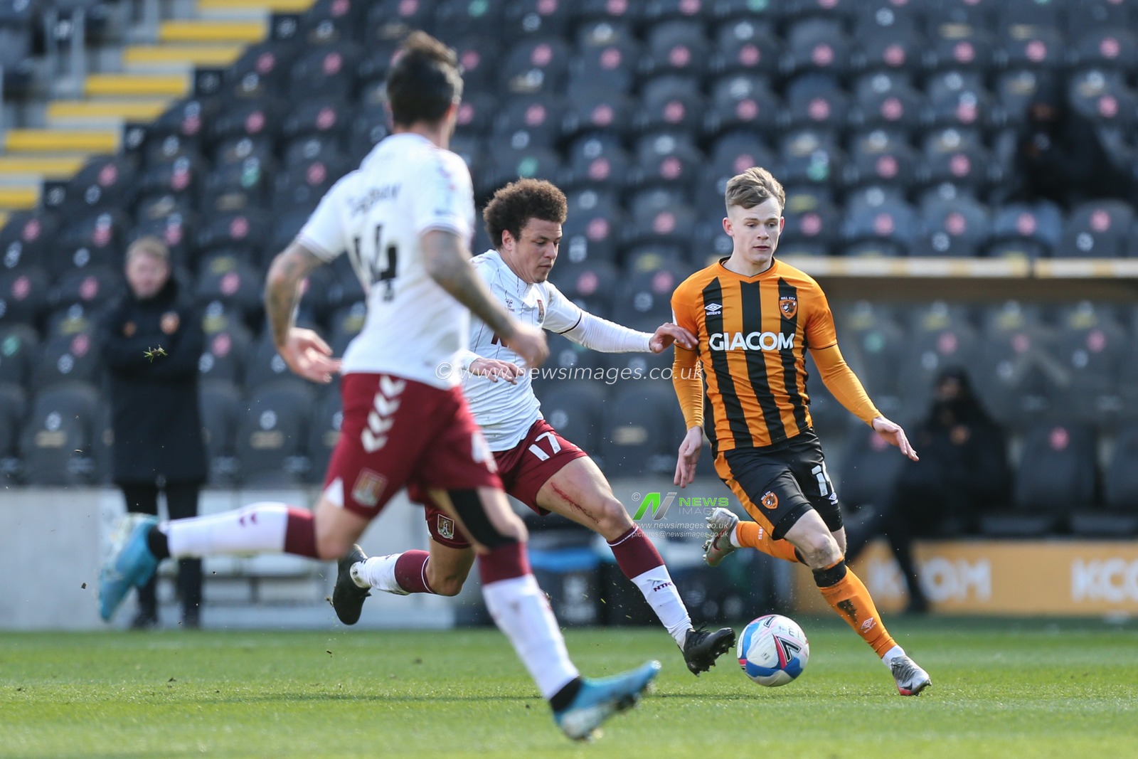 Keane Lewis-Potter #19 of Hull City during the game