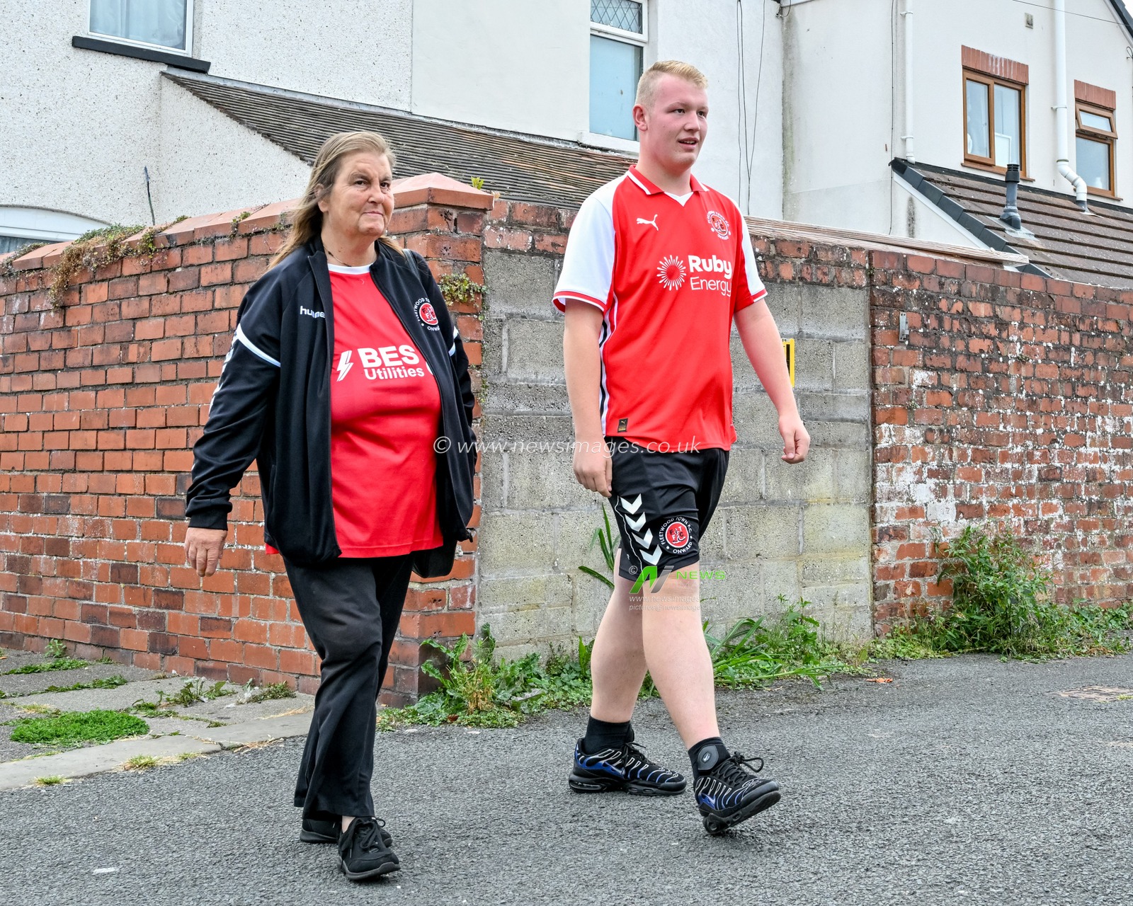 Fleetwood Town fans walking to their home stadium prior to the Sky Bet League 2 match Fleetwood Town vs Oldham Athletic at Highbury Stadium, Fleetwood, United Kingdom, 23rd August 2025

(Photo by Adam Gee/News Images)