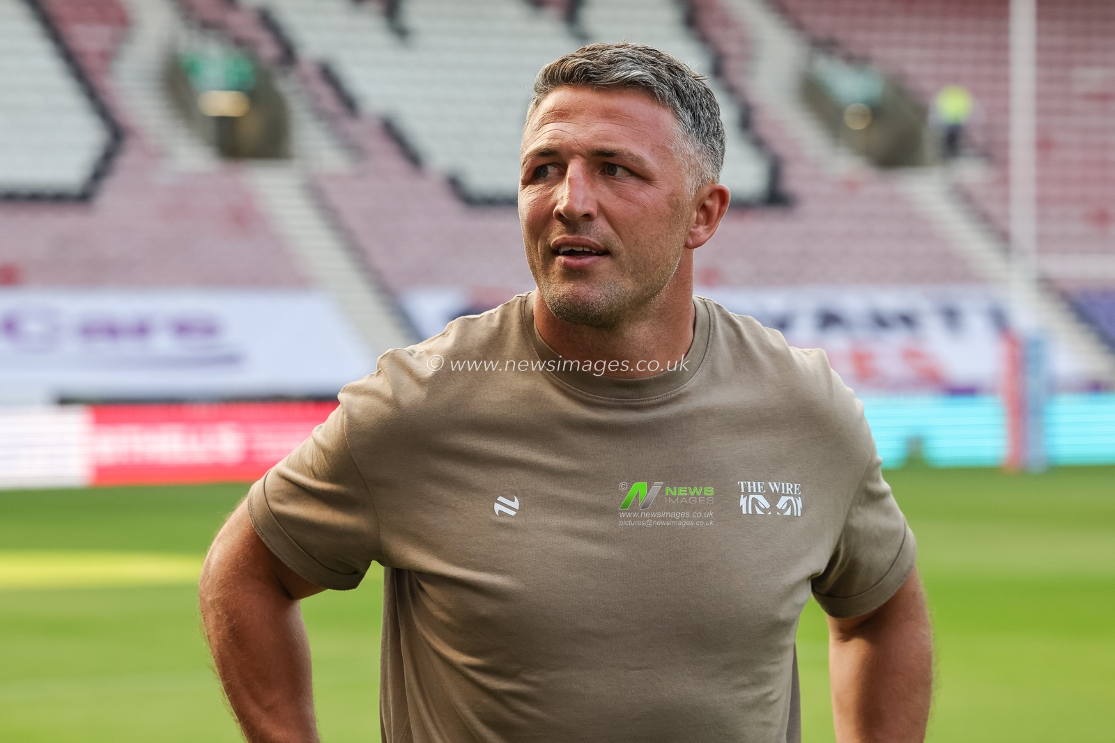 Sam Burgess head coach of Warrington Wolves arrives during the Betfred Super League round 18 match Wigan Warriors vs Warrington Wolves at The Brick Community Stadium, Wigan, United Kingdom on 10 July 2026

(Photo by Mark Cosgrove/News Images)