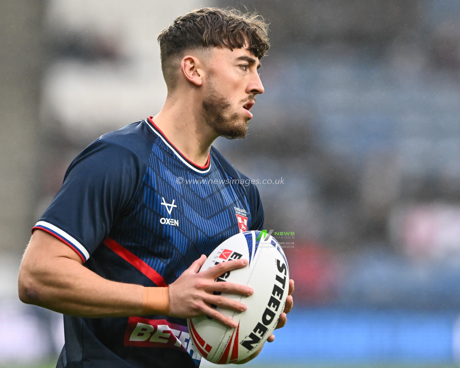 Matty Ashton of England during pre match warm up ahead of the Rugby League International match England vs Tonga at John Smith's Stadium, Huddersfield, United Kingdom, 28th October 2023

(Photo by Craig Thomas/News Images)