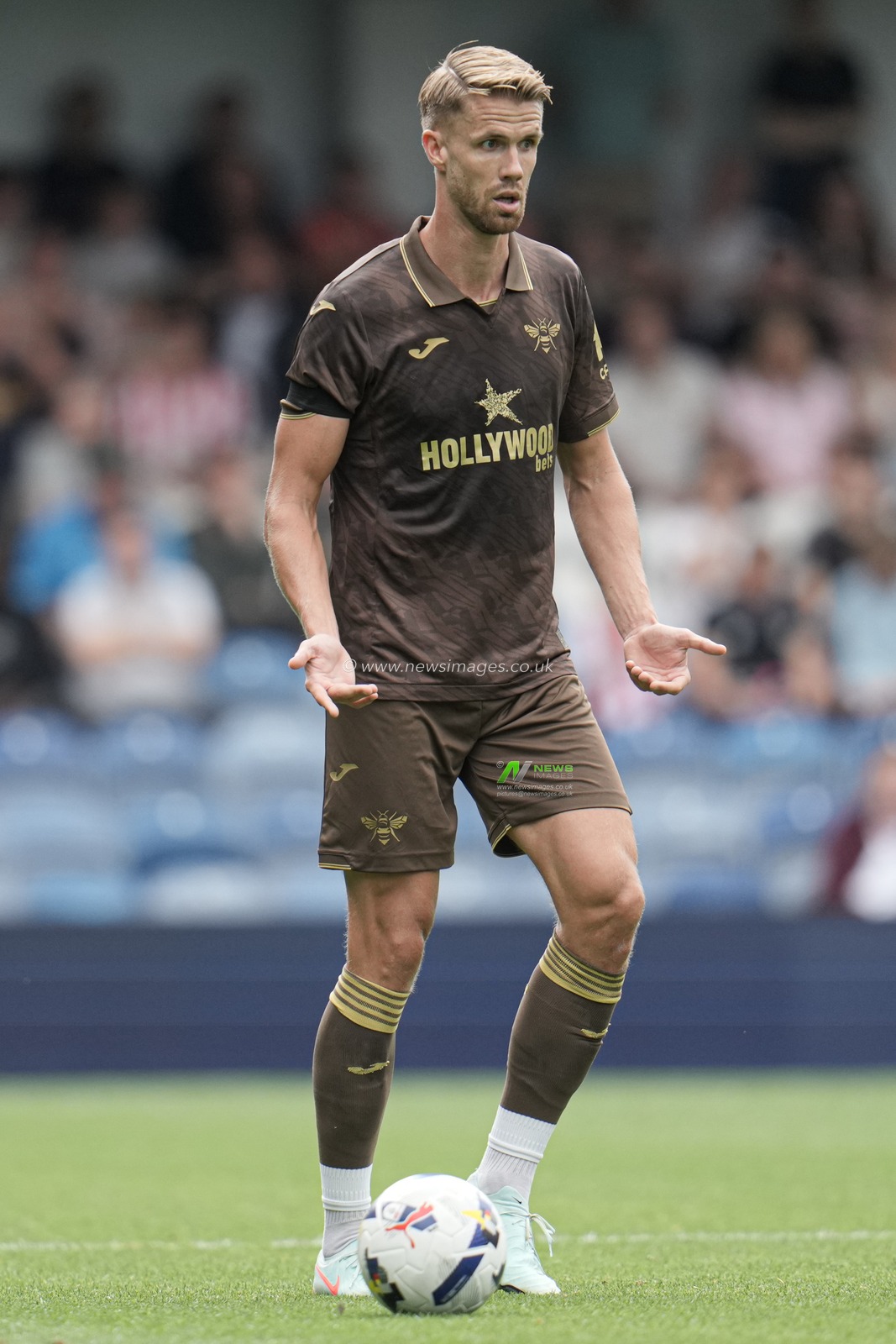 Kristoffer Ajer of Brentford during the Pre-season friendly match Queens Park Rangers vs Brentford at Kiyan Prince Foundation Stadium, London, United Kingdom, 2nd August 2025

(Photo by Harvey Murphy/News Images)