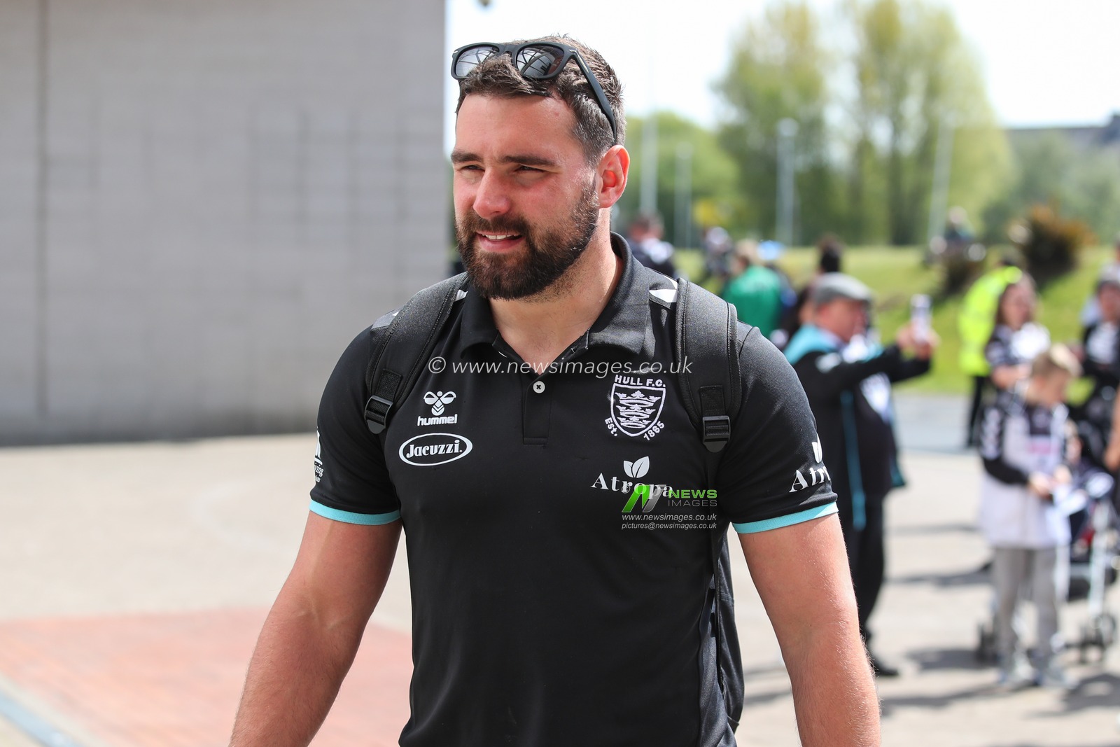 Josh Bowden #22 of Hull FC arrives at the MKM Stadium
