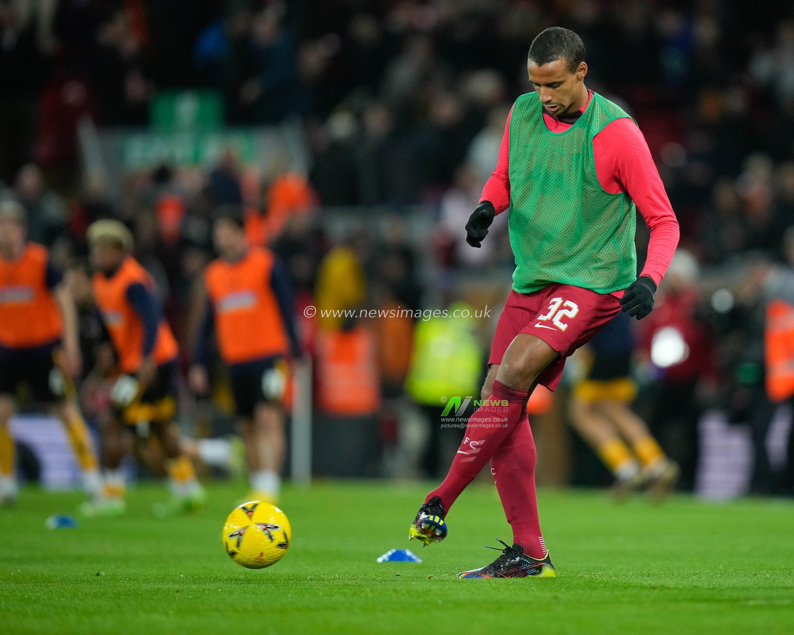 Joel Matip #32 of Liverpool warms up before the Emirates FA Cup Third Round match Liverpool vs Wolverhampton Wanderers at Anfield, Liverpool, United Kingdom, 7th January 2023

(Photo by Steve Flynn/News Images)