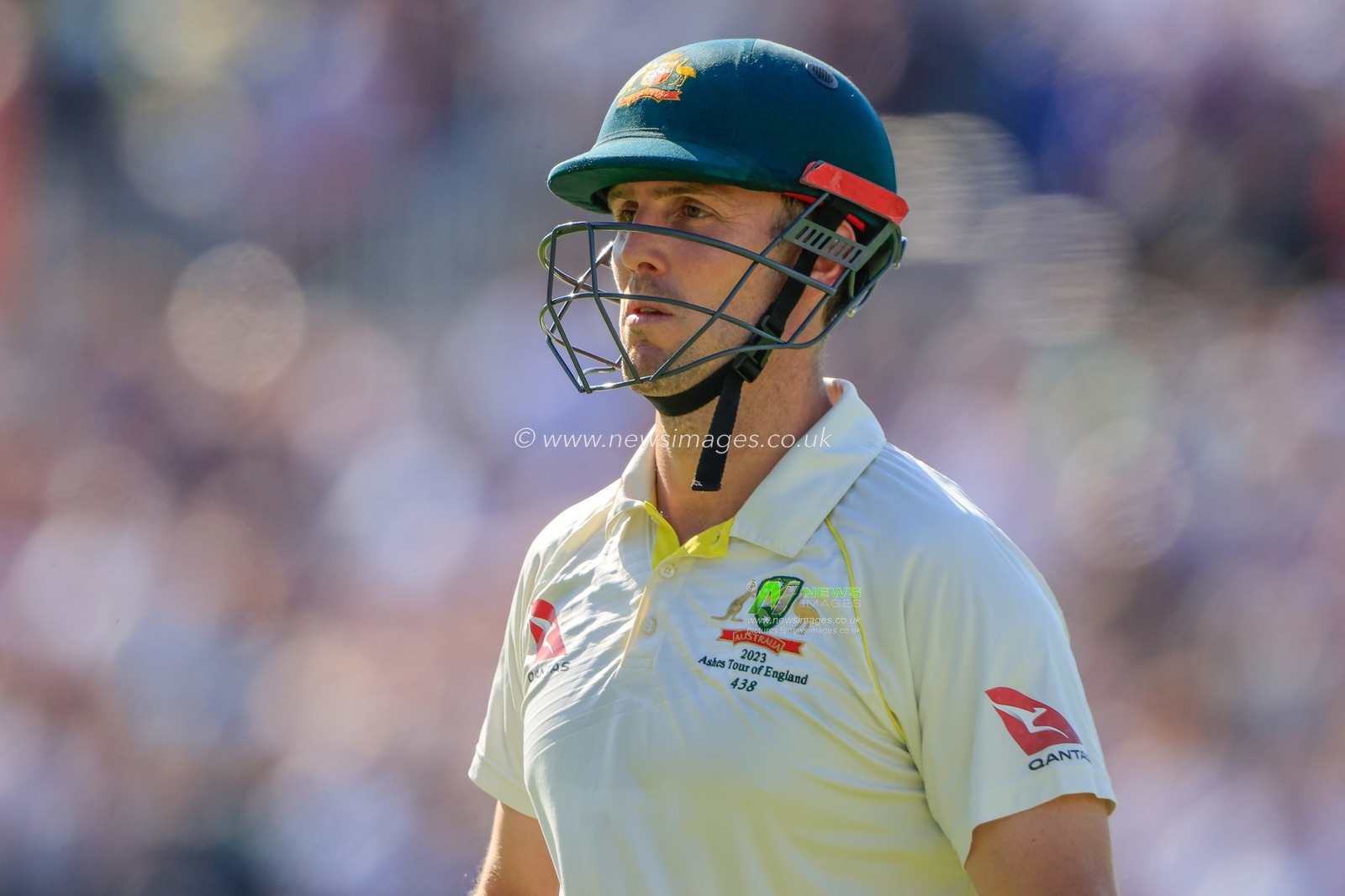 Mitchell Marsh of Australia leaves the field after being dismissed during the LV= Insurance Ashes Fourth Test Series Day One England vs Australia at Old Trafford, Manchester, United Kingdom, 19th July 2023

(Photo by Conor Molloy/News Images)