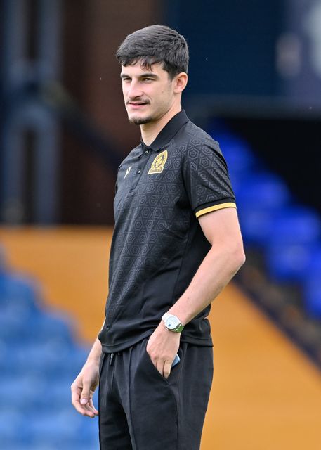 John Buckley of Blackburn Rovers inspects the pitch ahead of the Pre-season friendly match Stockport County vs Blackburn Rovers at Edgeley Park Stadium, Stockport, United Kingdom, 2nd August 2024

(Photo by Cody Froggatt/News Images)