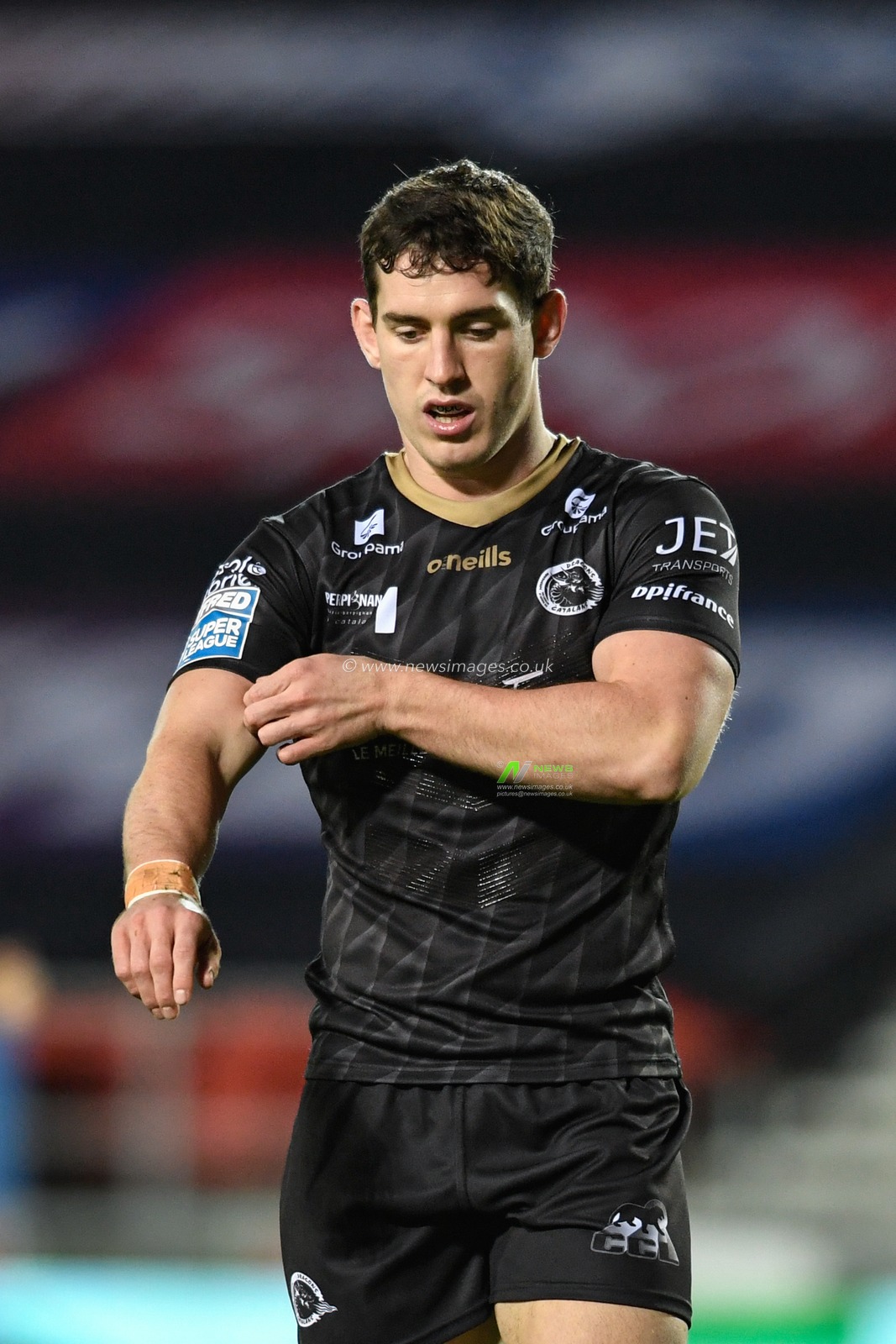 Matt Whitley #11 of Catalans Dragons in action during the game