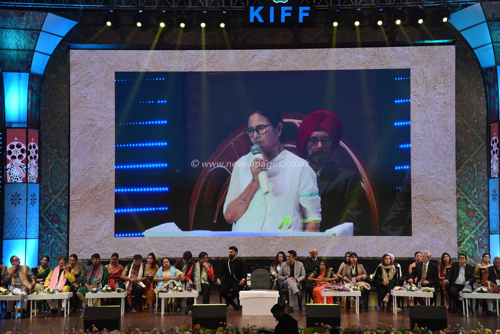 Chief Minister of West Bengal state Mamata Banerjee  delivers his speech during the inauguration of the 30th Kolkata International Film Festival in Kolkata, India, Wednesday, December 4,2024. The festival will continue till Dec. 11.Pictures by Debajyoti Chakraborty.(Photo: Debajyoti Chakraborty/News Images)