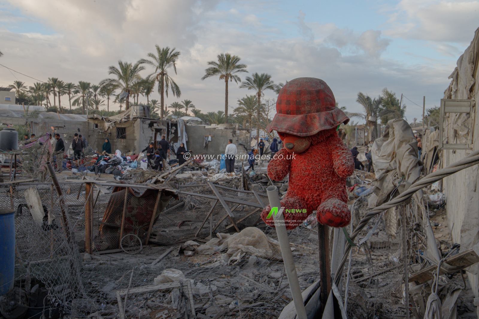 A child was killed and massive damage was caused when IDF warplanes targeted an IDP camp in the Mawasi Khan Younis area in the southern Gaza Strip last night.(Photo: Mohammed Skaik/News Images)