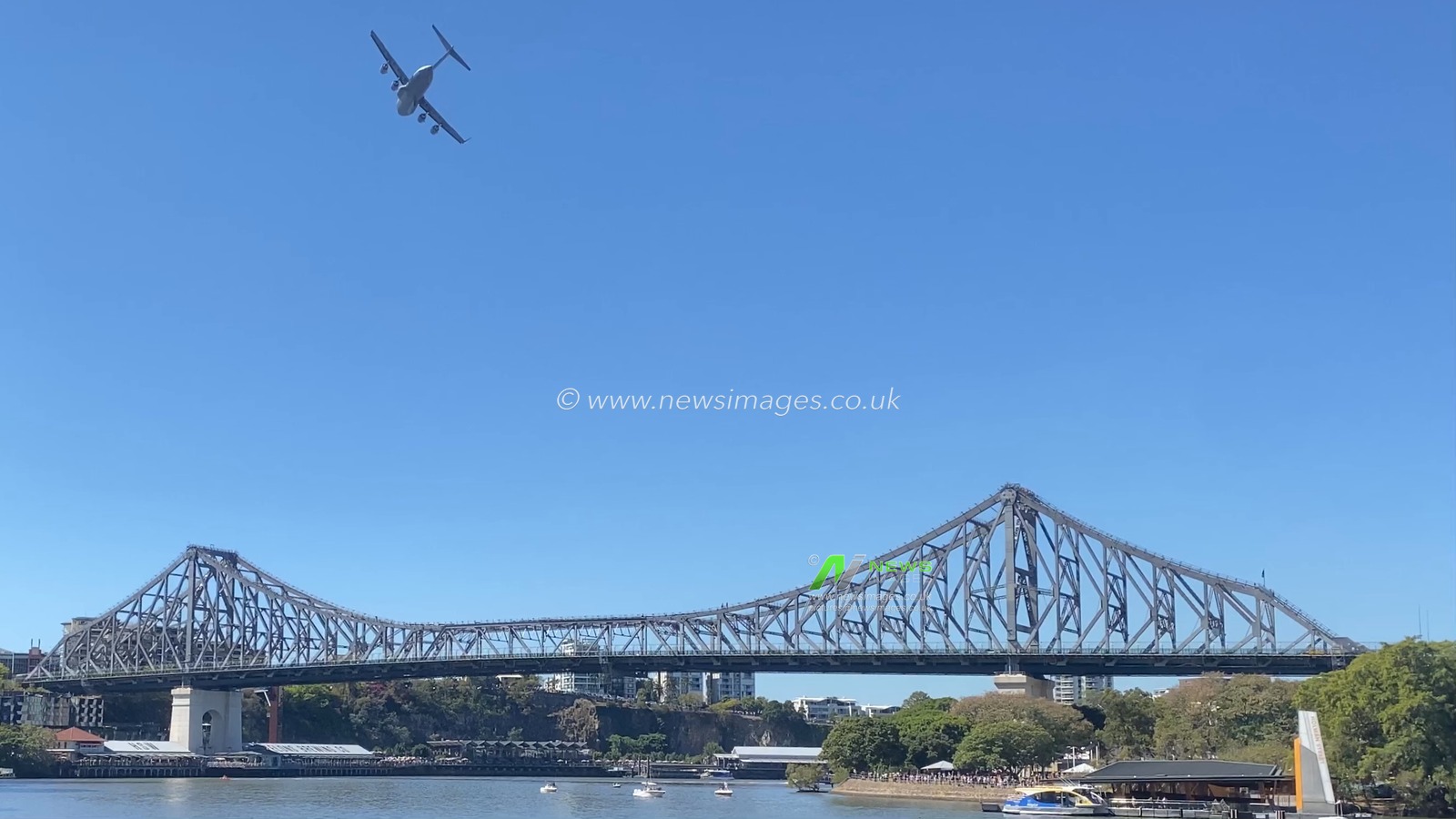 The Royal Australian Air Force aka RAAF practice flypast over the city of Brisbane, Brisbane, Australia, 1st September 2023

(Photo by Patrick Hoelscher/News Images)