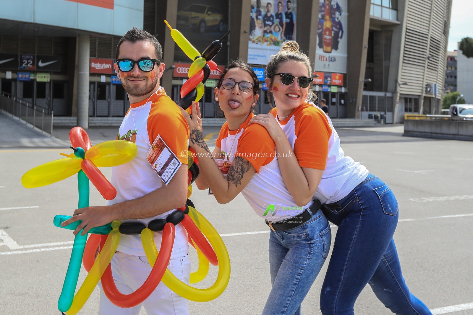 18th May 2019 , Camp Nou, Barcelona, Spain ;  Betfred Super League, Round 15, Catalans Dragons vs Wigan Warriors ; Fans soaking up the atmosphere 

Credit: Mark Cosgrove/News Images