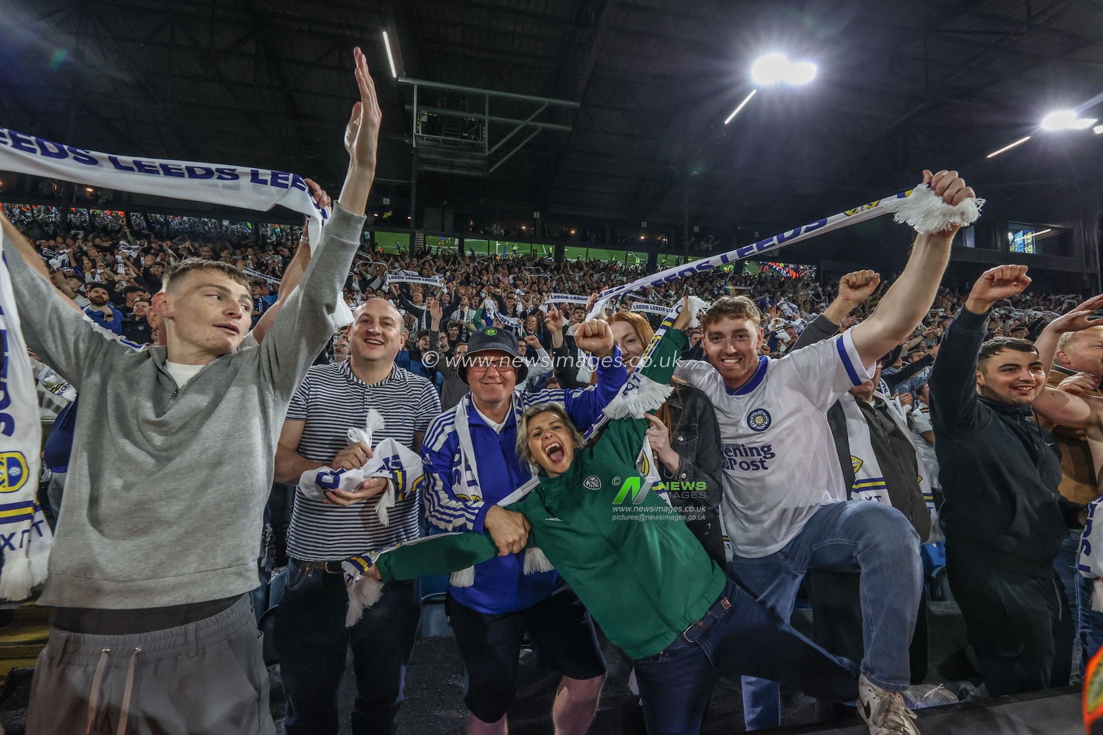 Leeds fans go ballistic as they win to go through to Wembley during the Sky Bet Championship Play-off Semi Final Second Leg Leeds United vs Norwich City at Elland Road, Leeds, United Kingdom, 16th May 2024

(Photo by Mark Cosgrove/News Images)