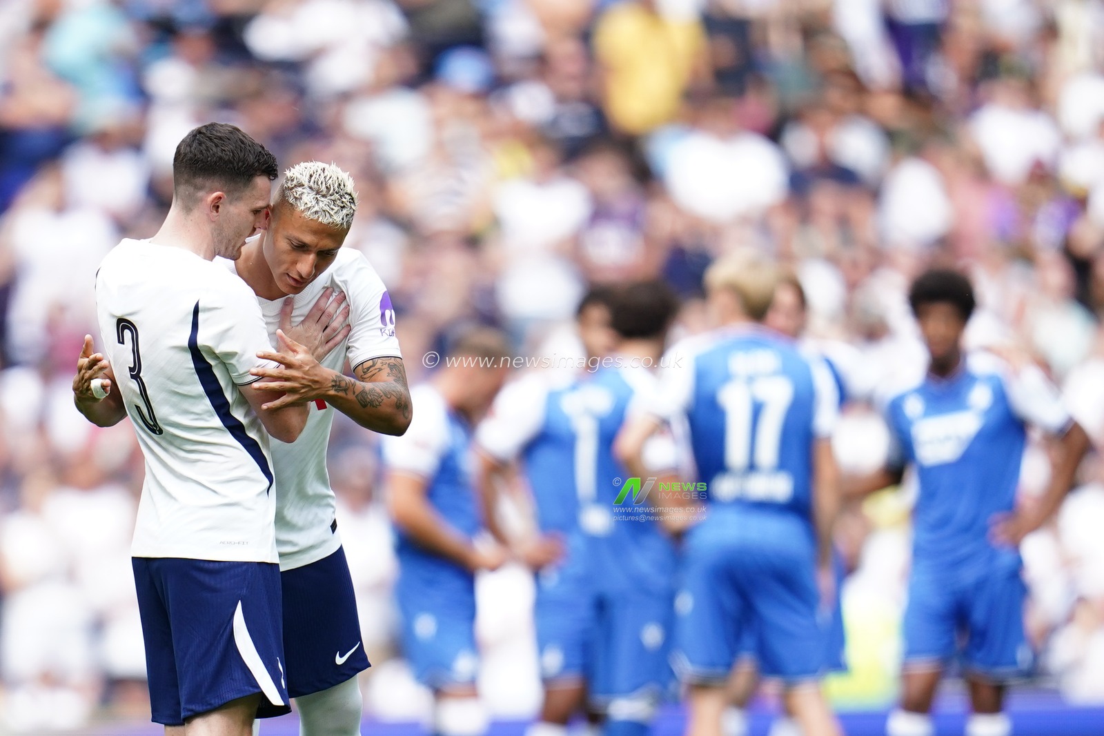 Andy Robertson of Tottenham Hotspur and Richarlison of Tottenham Hotspur during the pre-season friendly match Tottenham Hotspur vs Hoffenheim at Tottenham Hotspur Stadium, London, United Kingdom on 15 August 2026

(Photo by Harvey Murphy/News Images)