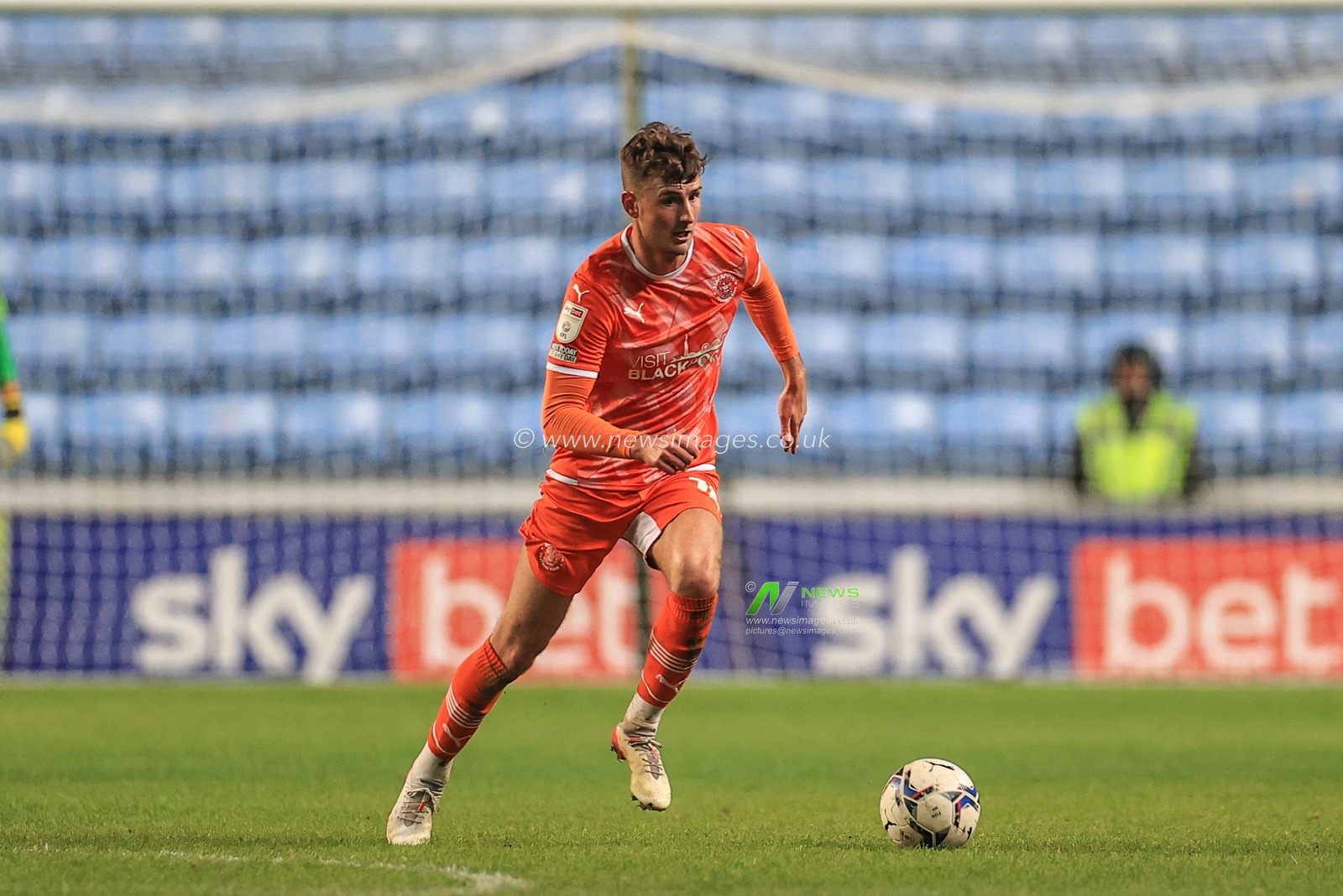 Ethan Robson #15 of Blackpool in action during the game