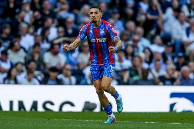 Daniel Munoz of Crystal Palace celebrates the team's first goal which is later ruled offside during the Premier League match Tottenham Hotspur vs Crystal Palace at Tottenham Hotspur Stadium, London, United Kingdom, 11th May 2025

(Photo by Izzy Poles/News Images)