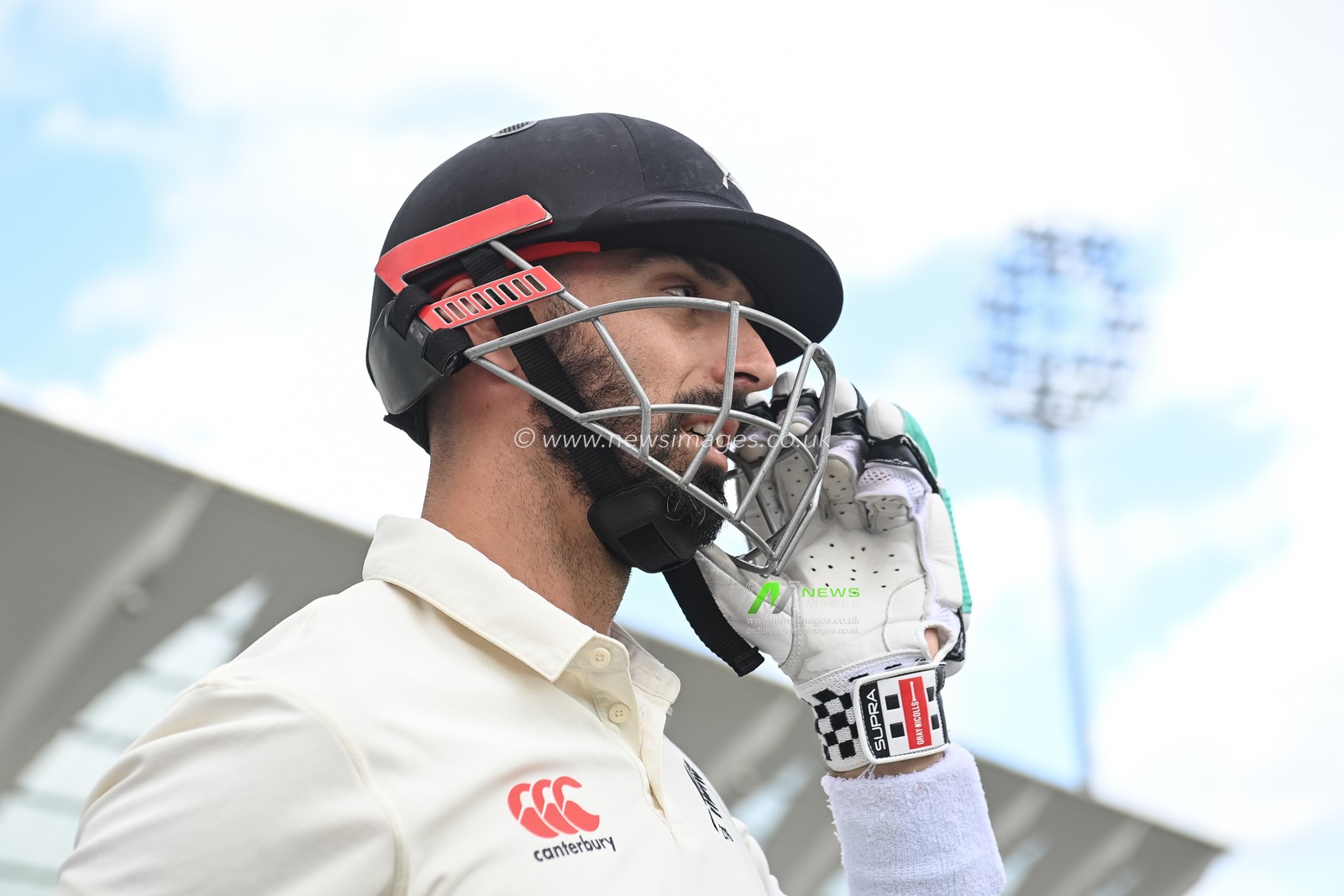 Daryl Mitchell of New Zealand walks out for play during day 2 of the 2nd Test between the New Zealand Blackcaps and England at Trent Bridge Cricket Ground, Nottingham, England on Saturday 11 June 2022.